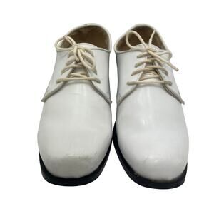 Frederico Leone Genoa White Upper Plain Toe Derby Mens 6.5M Dress Shoes